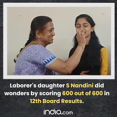 10th Standard School Day Tamil Xxx - Meet S Nandini, Daughter Of Daily Wager From TN's Dindigul, Who Scored  Perfect 600/600 In