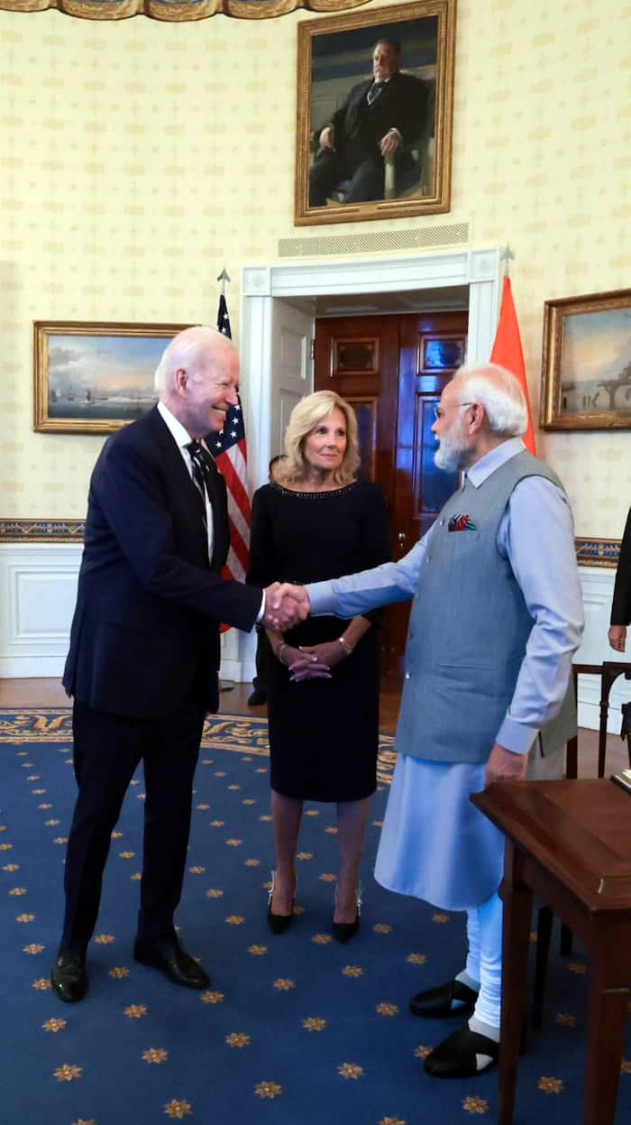 Joe Biden  Narendra Modi  Jill Biden meeting