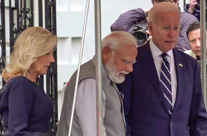 Joe Biden  welcomes Narendra Modi