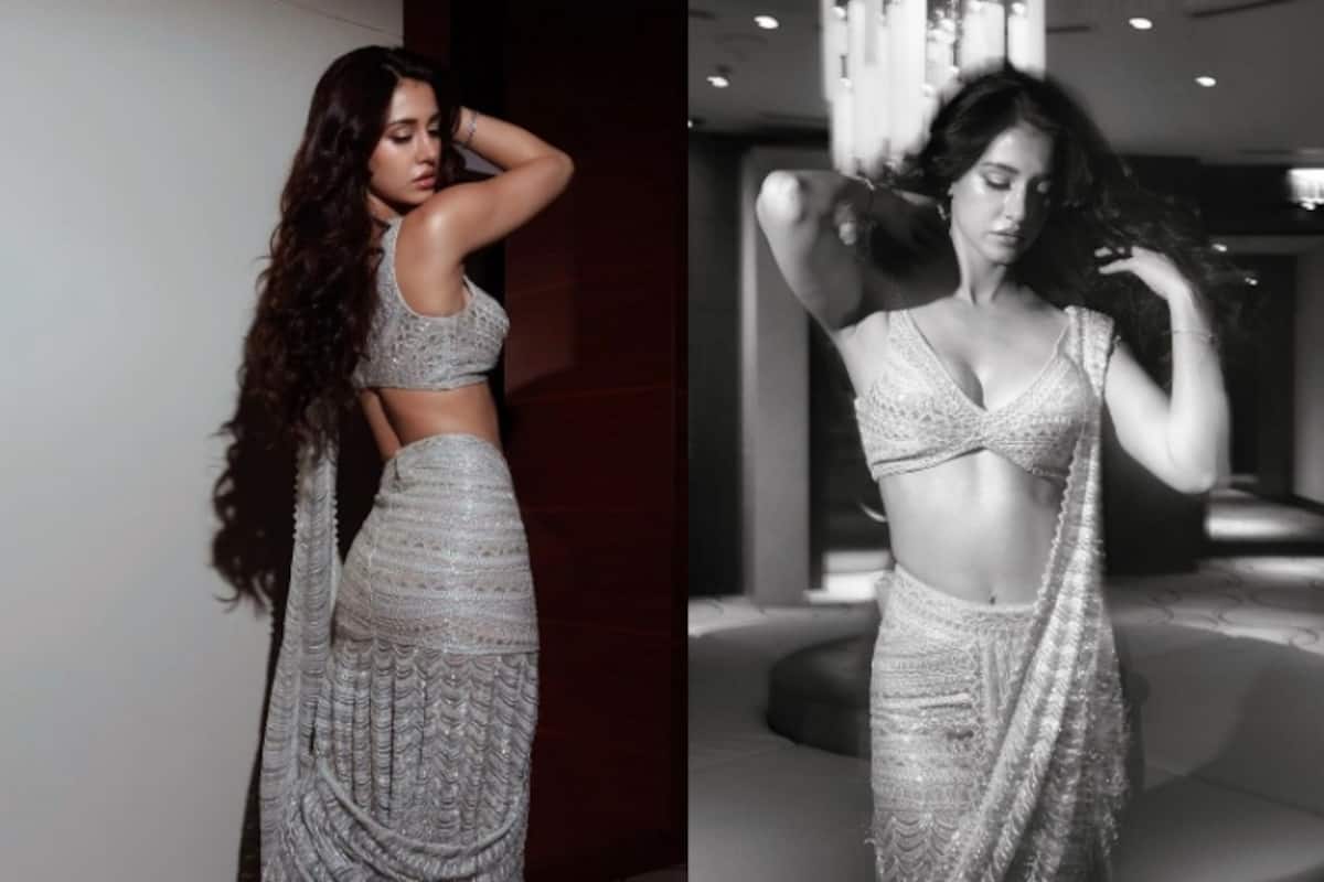 Disha Patani Elevates Sass Quotient in Iceblue Silver Saree With Deep-Neck  Blouse Worth Rs 2.3 Lakh- See HOT PICS