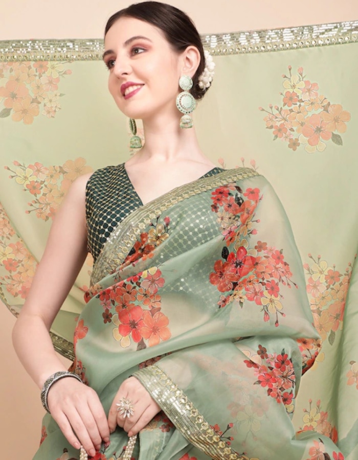 Festivals Look with Trendy Organza Sarees - Kreeva.com