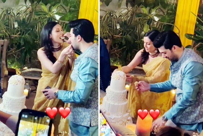 Inside Karan Deol – Drisha Acharya Roka Ceremony: Couple Cuts Cake ...