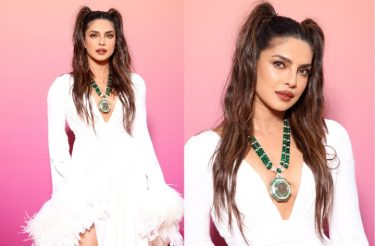 Priyanka Chopra in white gown in Italy