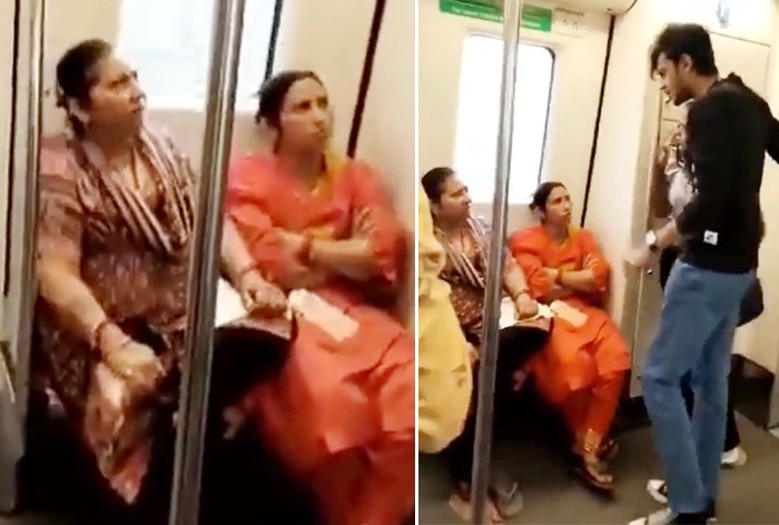 Delhi Metro Viral VIDEO Couple Fights With Aunties For Accusing Them of Involving In Indecent Act India