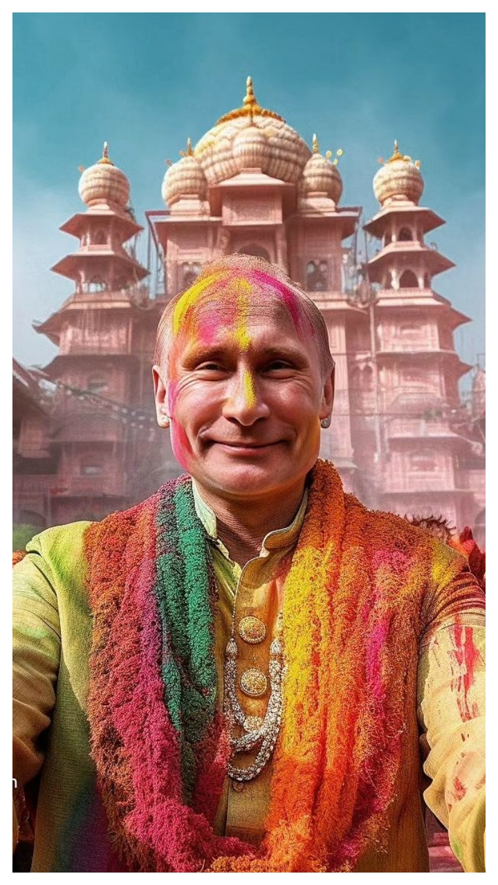 AI-Generated Pics Show Famous Personalities Playing Holi In Vrindavan;  Internet Amazed