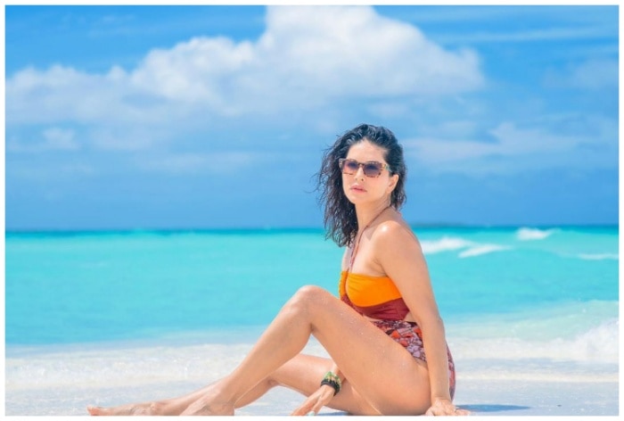 Sunny Leone Maximises Hotness in Sexy Multi-Coloured Bikini at Exotic Beach Vacation, See Pic