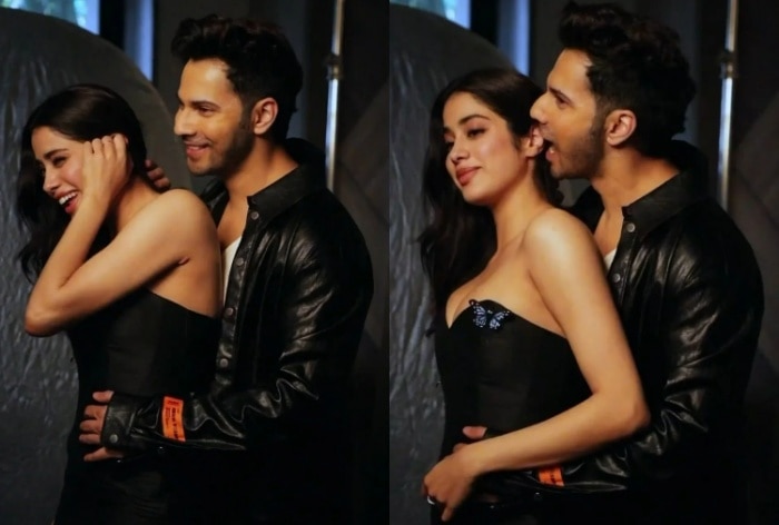 Varun Dhawan Holds Janhvi Kapoor From Waist And Bites Her Ear at Bawaal  Event - Check Viral