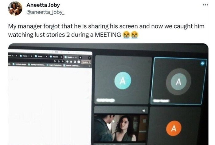 'Oops Moment': Manager Watches 'Lust Stories 2' During Online Meet And Accidentally… - Vimarsana News