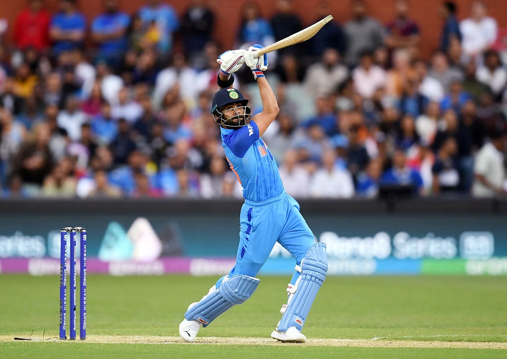 India's Virat Kohli plays a shot