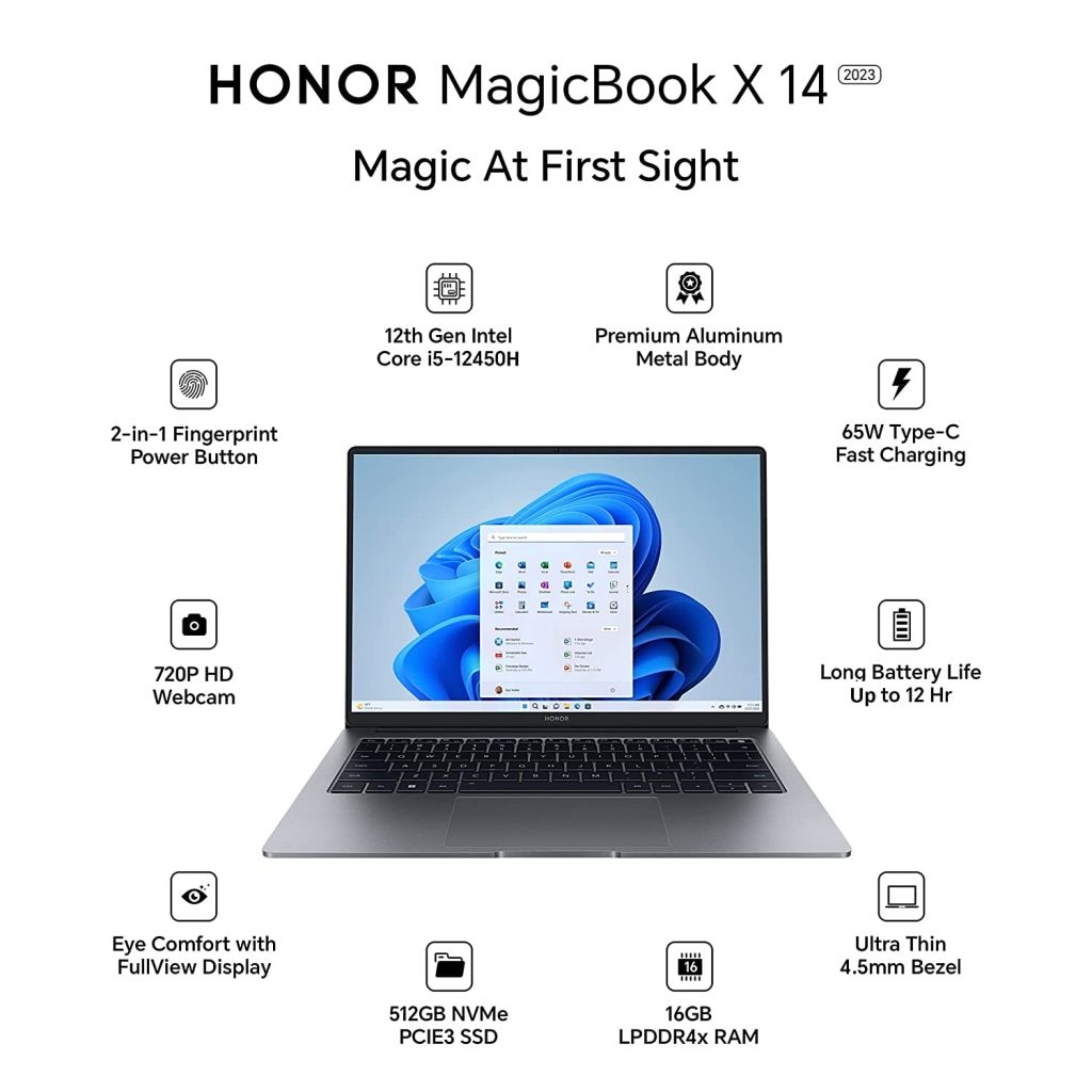 Honor Smart Choice Magic Book X14 with latest generation i5 12th generation processor