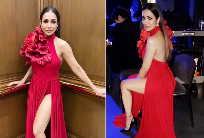Malaika Arora in red gown