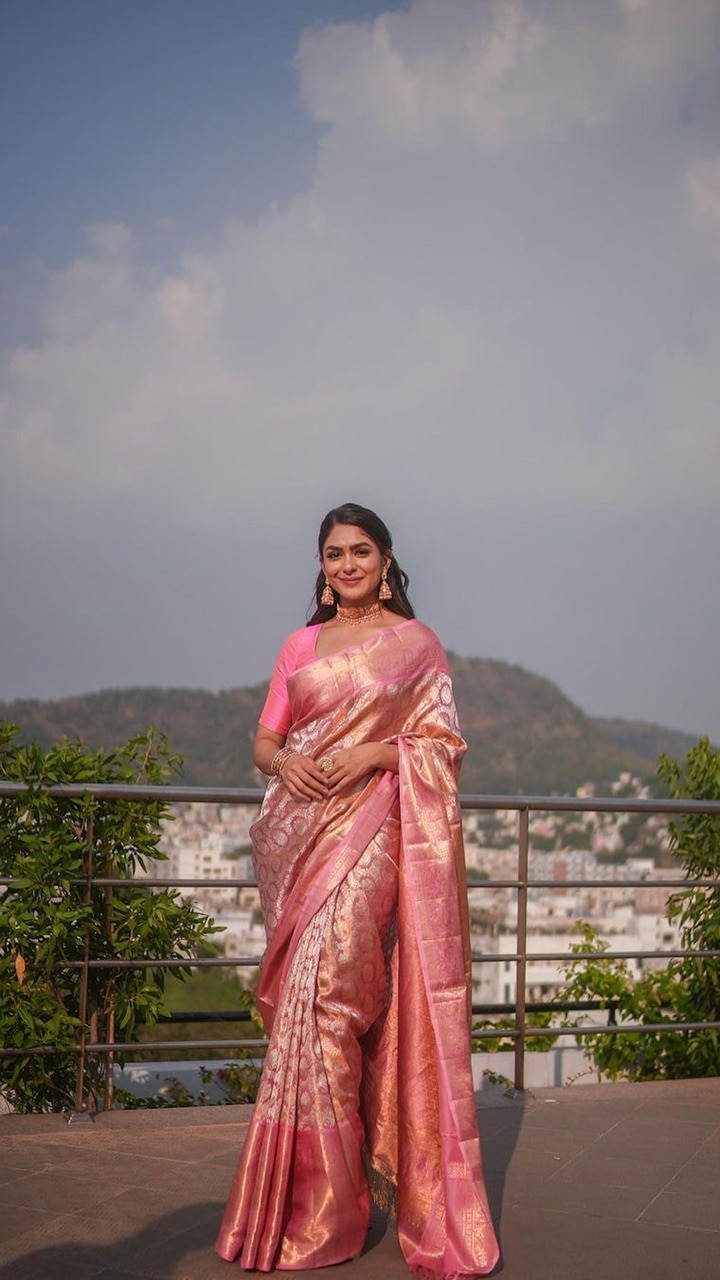 Pastel Pink Pure Banarasi Handloom Silk Saree - Aura Benaras