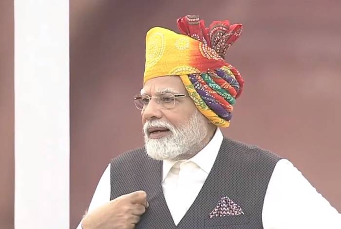 PM Modi at red fort during the 77th Independence Day celebrations