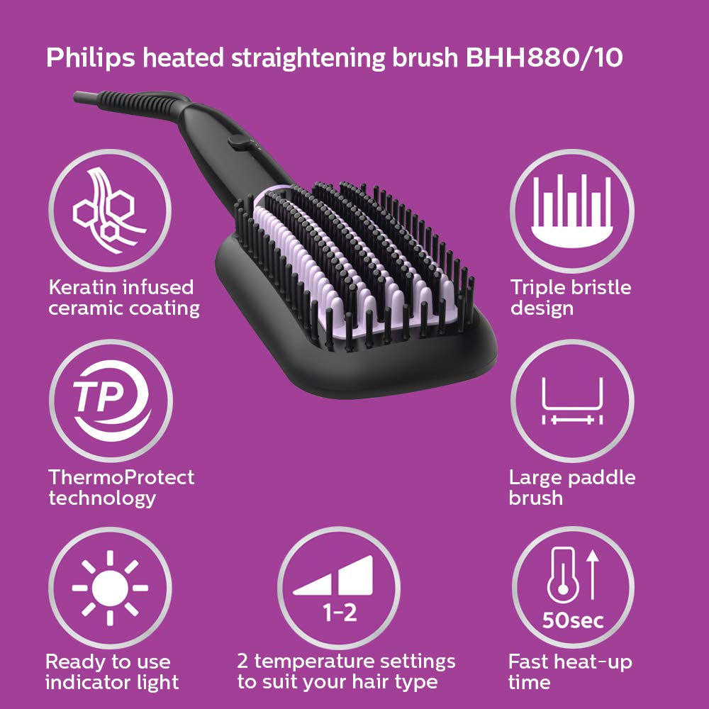 Philips Hair Straightener Brush with CareEnhance Technology on sale during Amazon Great Freedom Festival Sale