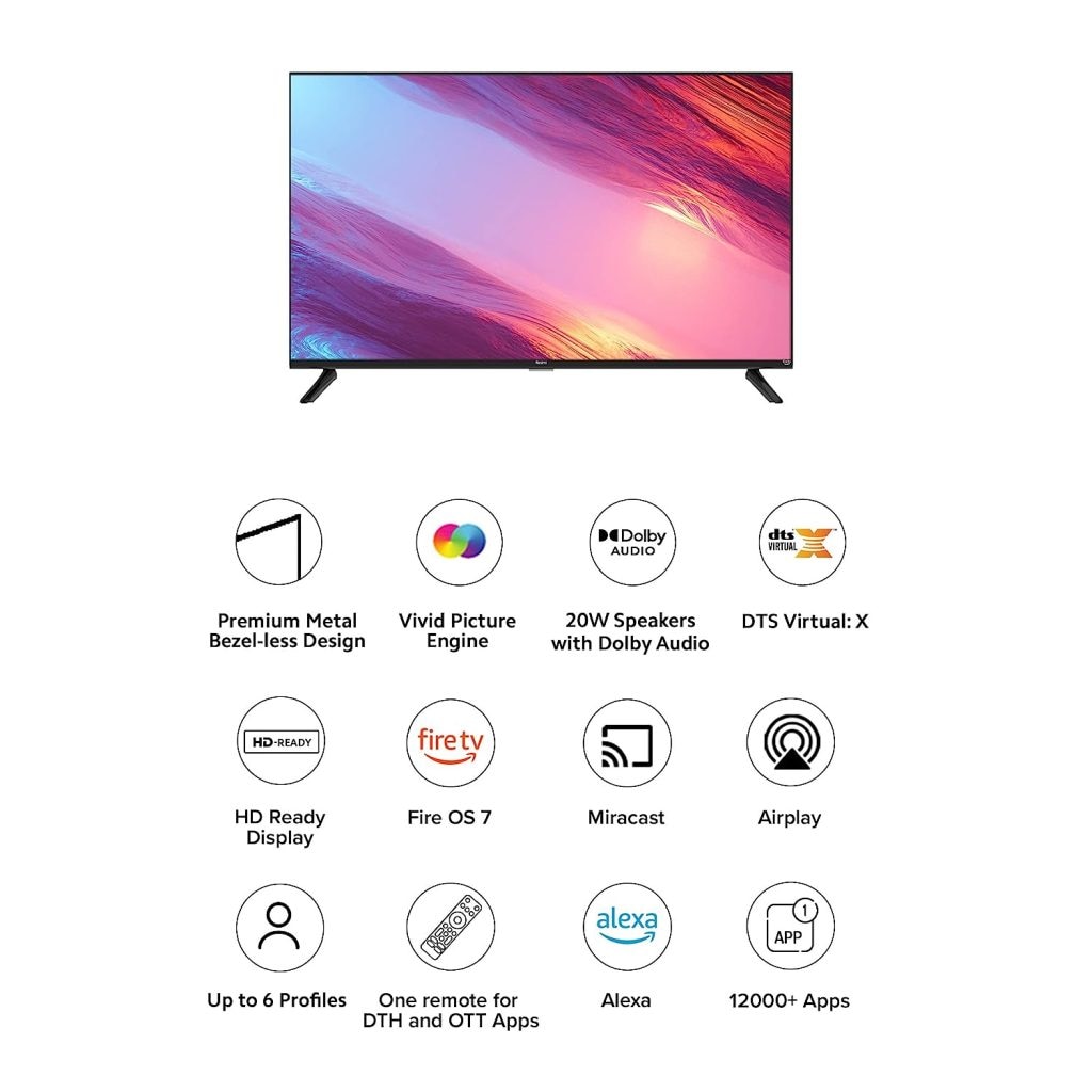 Redmi 80 cm (32 inches) HD Ready Smart LED Fire TV (Black) on Sale at Amazon Great Freedom Festival Sale