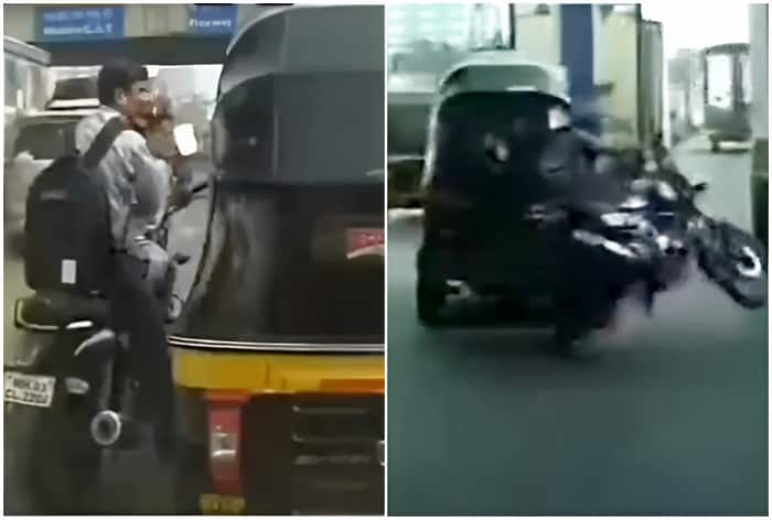 ‘Indian Road Rage’: Watch Autorickshaw Intentionally Hits Biker After ...