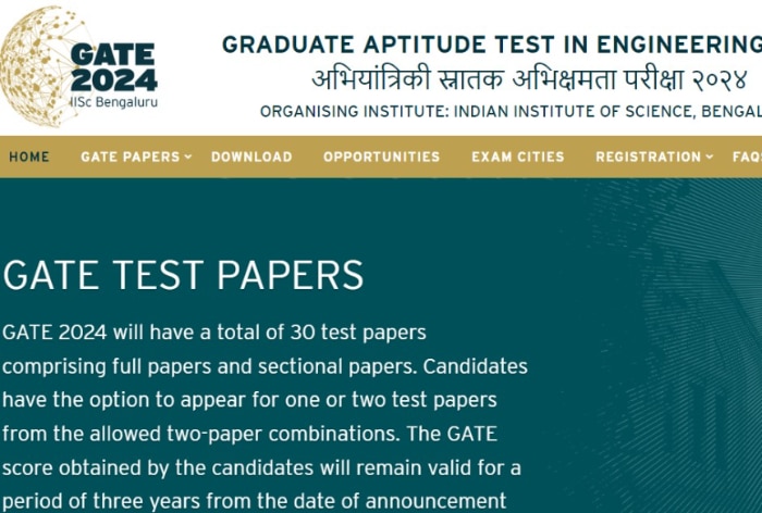 GATE 2024 From February 3; Check Registration Fee, Paper Pattern, Exam Schedule at gate2024.iisc.ac.in