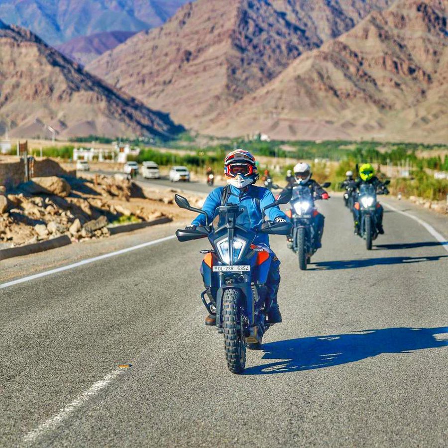 Pics Rahul Gandhi Rides His Ktm Bike To Pangong Lake Remembers His