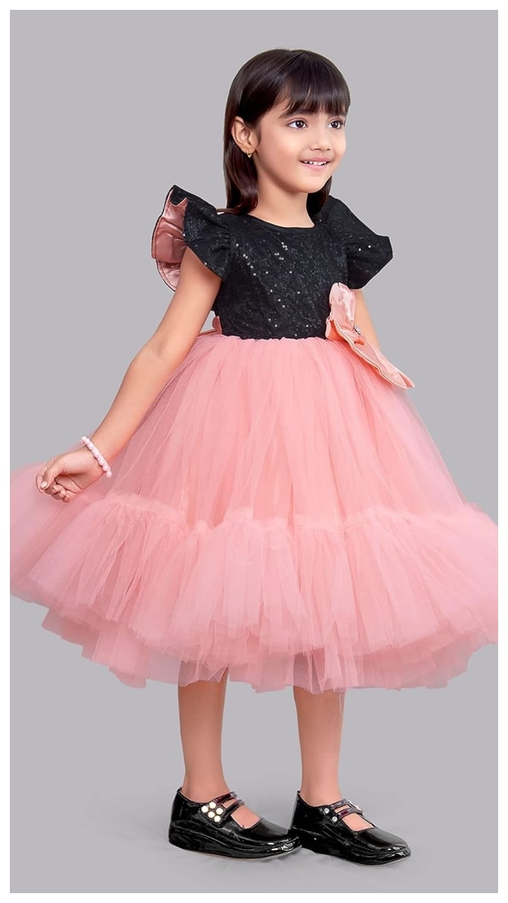 S.M MUNIF DRESSES बेबी/किड्स लड़कियों के लिए ट्रेंडी ड्रेस कढ़ाई फ्रॉक  वेडिंग ड्रेस | बच्चों के फैंसी फ्रॉक ड्रेस नेट फ़ैब्रिक | एथनिक गर्ल्स वियर  ...