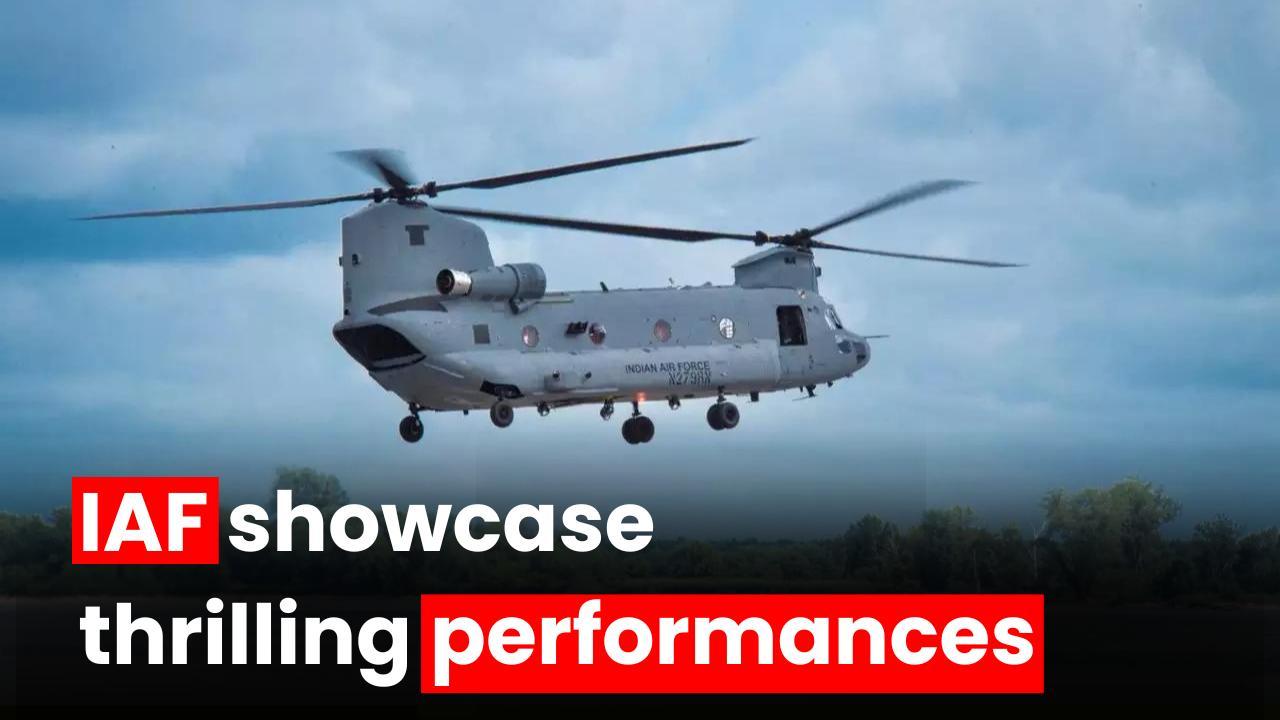 IAF Conducts CH-47F (I) Chinook Helicopters Exhilarating Aerobatic Routines Over Bhojtal Lake