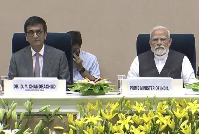CJI, PM Modi At International Lawyers' Conference 2023 (Photo_ANI)