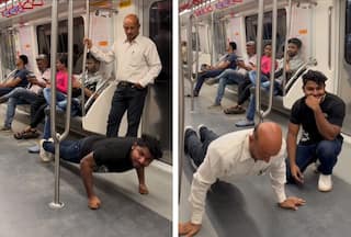 Viral Video: Desi Uncle Leaves Netizens Dumbstruck With His Push-Up Game In Mumbai Metro