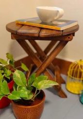 Antique Folding Side Table 