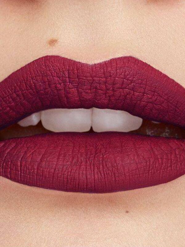 Red Dahlia Matte Liquid Lipstick. Maroon Lipstick 