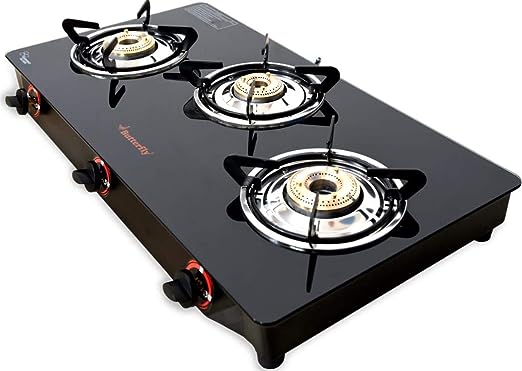 Butterfly Smart Glass 3 Burner Gas Stove