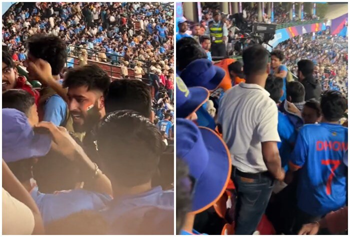 Fans FIGHT at the Arun Jaitley Stadium in Delhi During ICC WC 2023 Match; WATCH Viral VIDEO