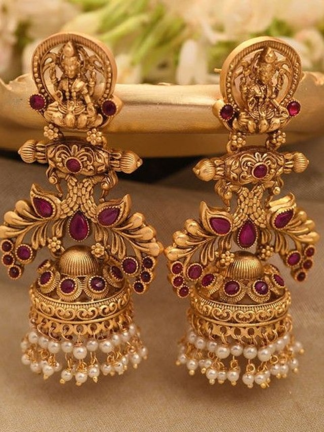 Designer Lakshmi Devi Jhumka Earrings & Studs