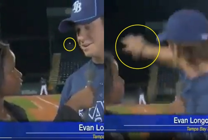 Viral Video: Baseball player saved female reporter with fast reflex