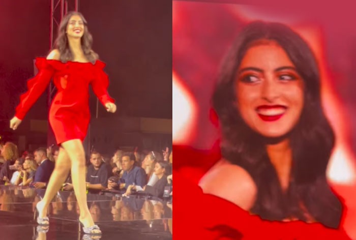 Navya Naveli Nanda is a Show-Stealer Debutant in Hot Red Mini Dress at Paris Fashion Week 2023- WATCH