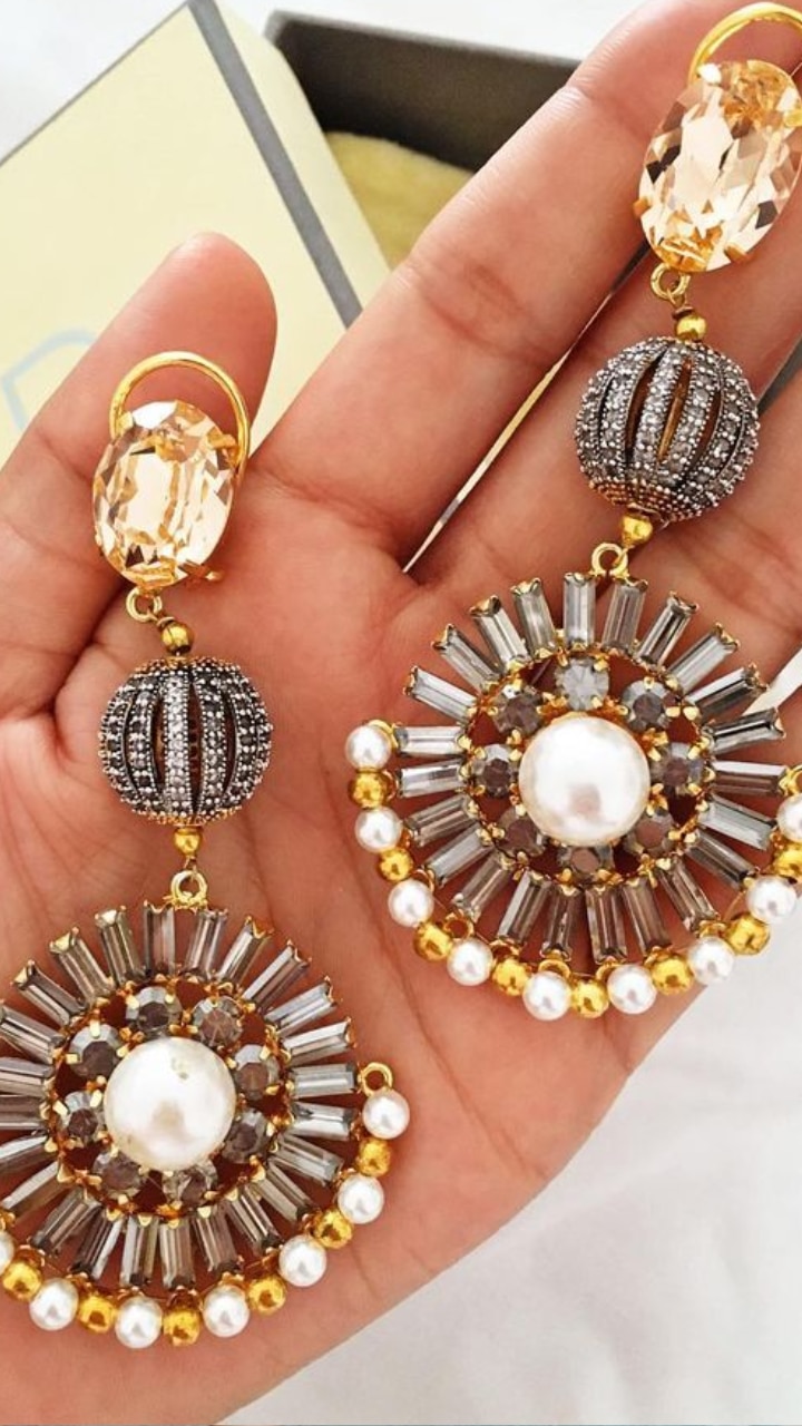 Gold & Silver statement Earrings | Sakhi Fashions – sakhifashions
