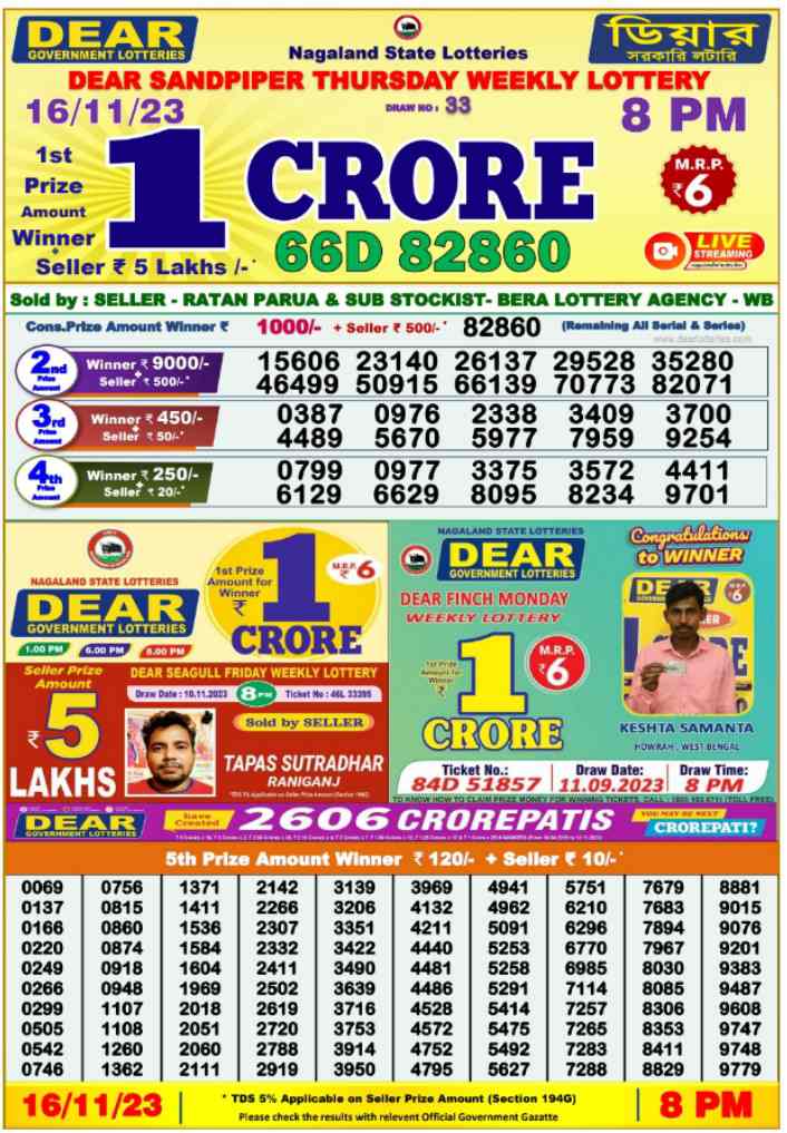 Nov 16 2018 on sale lotto result