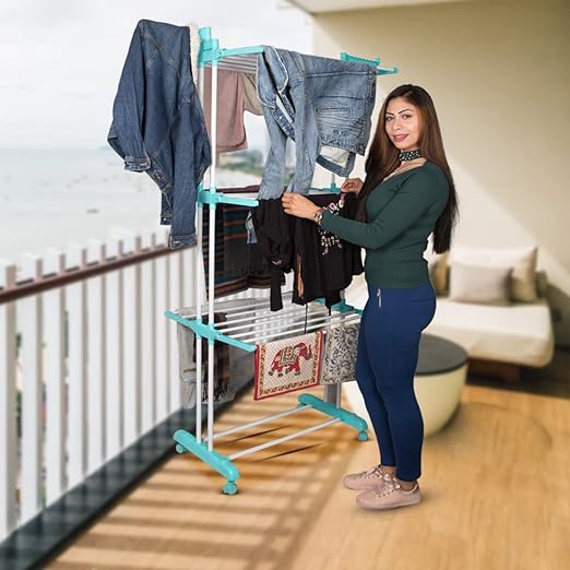 AJAAQI 6 Layer Aqua Cloth Drying Stand Rack