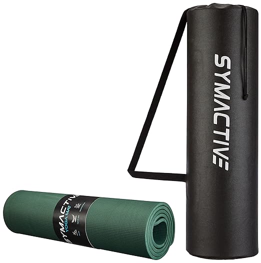 Amazon Brand - Symactive 8mm Anti-Skid Lightweight Water and Dirt Proof LDPE Yoga Mat