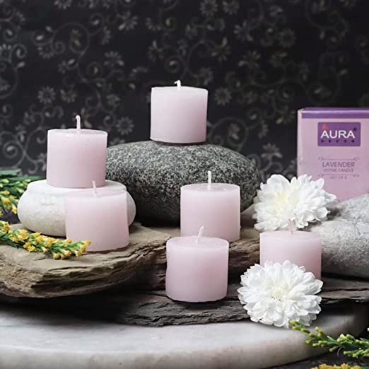 AuraDecor Wax Lavender Fragrance Votive Candles