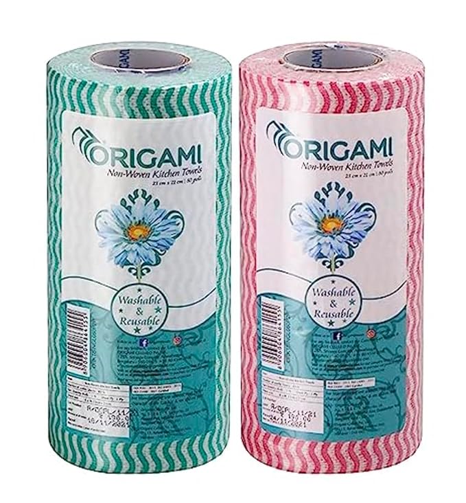 Origami Non Woven Reusable Kitchen Towel Roll