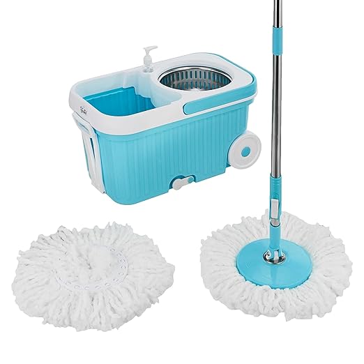 Gala e-Quick Spin Mop Stainless Steel, Easy Wheels & Big Bucket