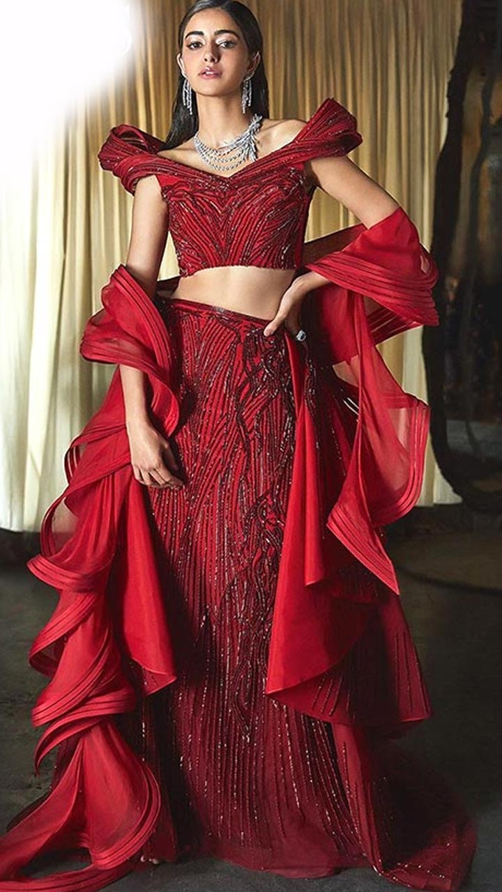 Buy Scarlet Red Lehenga Choli In Raw Silk With Zardosi And Colorful Resham  Embroidered Ethnic Kali Design KALKI Fashion India