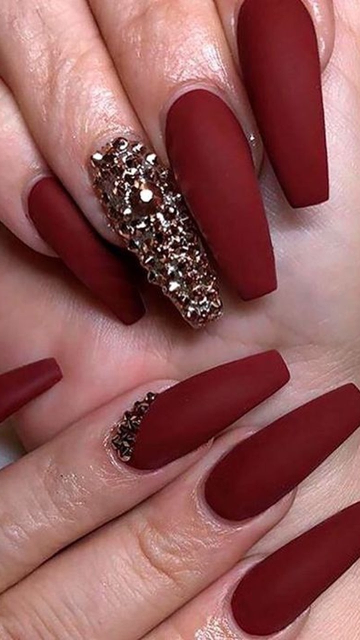 Charming Christmas Burgundy Nails Designs Ideas 2023 - YouTube