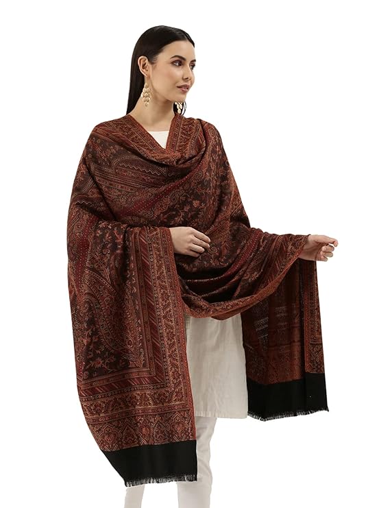 Women Kashmiri Royal Paisley Design Jamawar Shawl