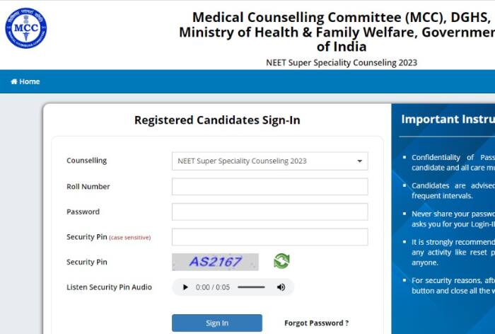 NEET SS Counselling 2023: Choice Filling Begins At mcc.nic.in; Details Here