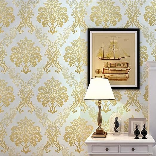 wolpin Wall Stickers DIY Wallpaper Floral Damask Self Adhesive