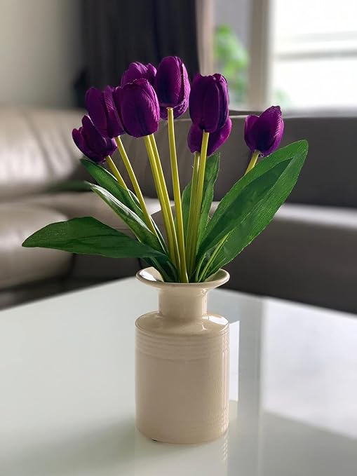 Fourwalls Beautiful Artificial Polyester and Plastic Tulip Flower Bunch