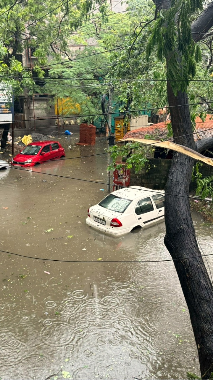 Chennai Cyclone Michaung Horrifying Visuals As Car Washes Away In Heavy Rainfall