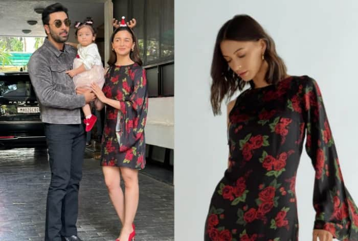 Raha's Mom Alia Bhatt Lights up Christmas in Black Dress With Floral Prints - Check PRICE