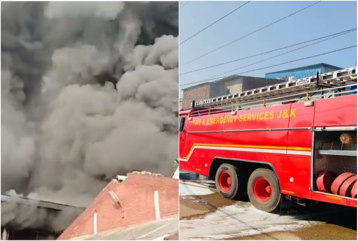 Massive Fire Engulfs Mattress Factory In Jammu’s Gangyal