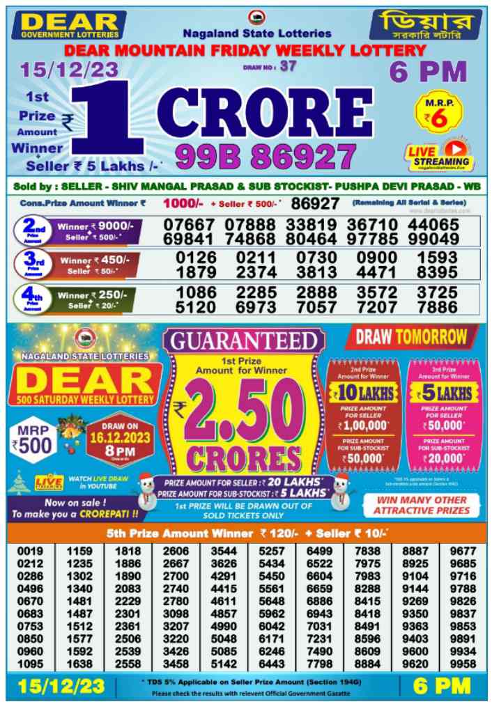 Kerala Lottery X'mas New Year Bumper 2023-2024 BR-95 Ticket Rate, Prize  Structure, Draw Date & Other Details; Bumper Prize ₹ 20 Crore!